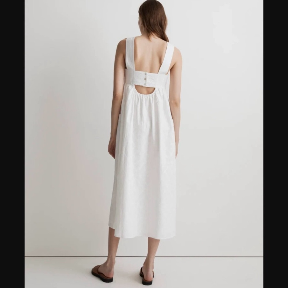 Madewell Cut Out Back Empire Midi Dress - Picture 2 of 5